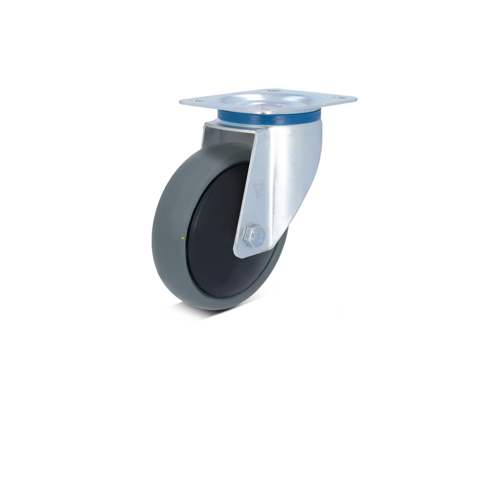 Elektrisch leitfähige Lenkrolle – Thermoplastrad, ballig, Kugellager – 160 mm