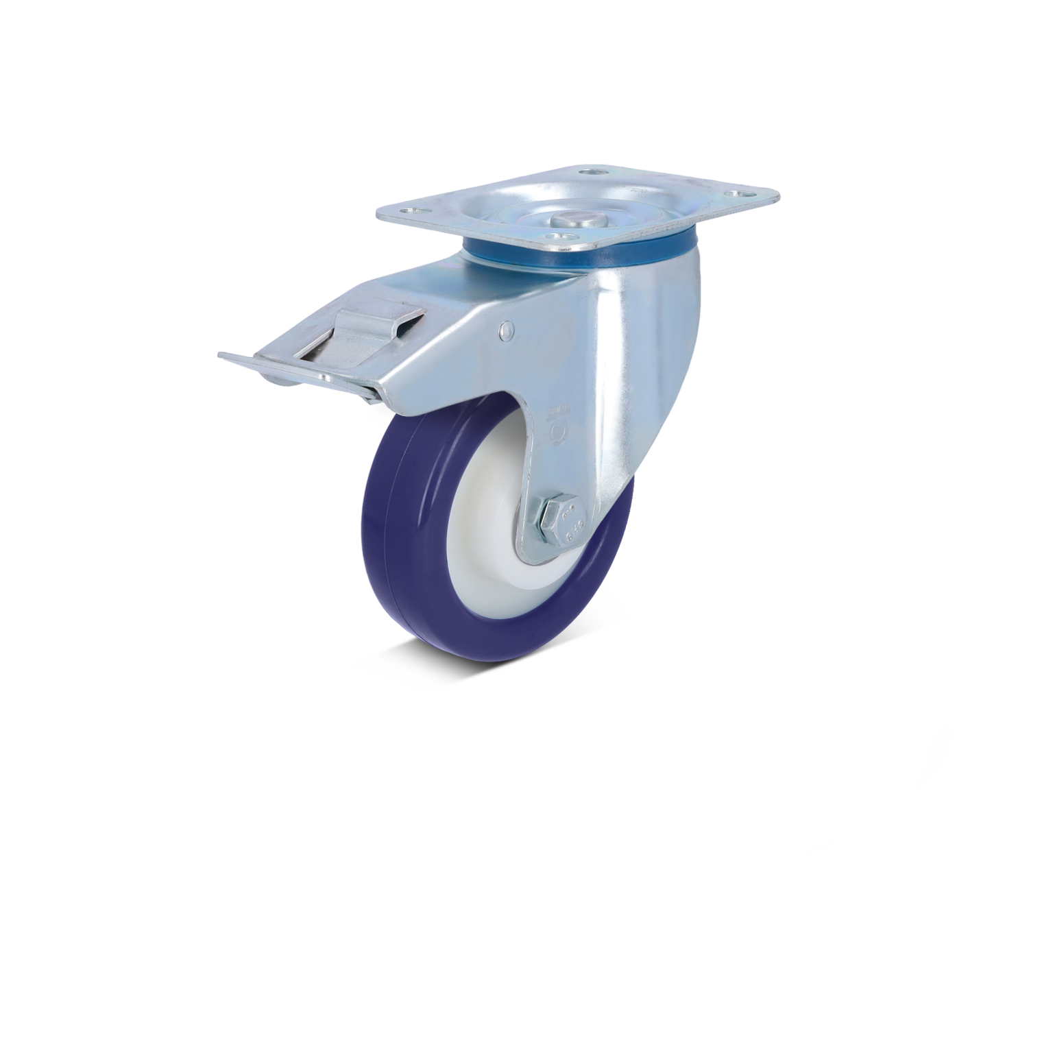 Standard-Stopp-Lenkrolle – Elastik-Polyurethan, zylindrisch, Kugellager – 150 mm