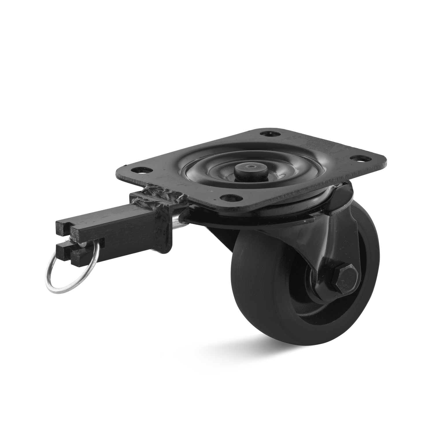 Black-Wheel-Lenkrolle Polyurethanrad Kugellager Rifix 100 mm