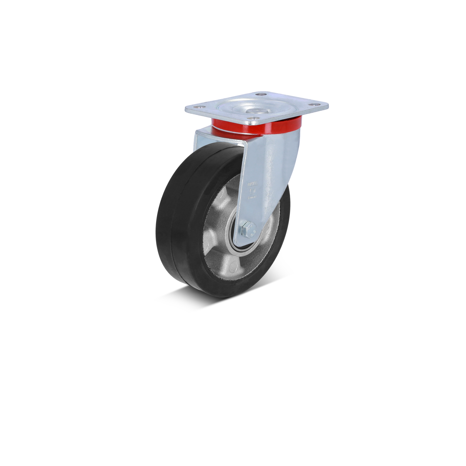 Mittelschwere Lenkrolle – elastisches Gummirad, zylindrisch