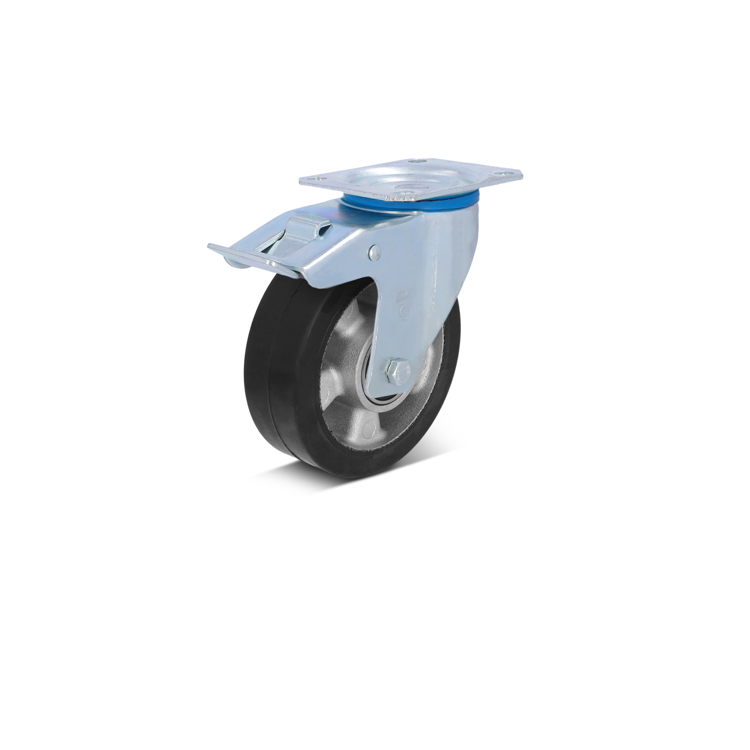 Standard-Stopp-Lenkrolle – elastisches Gummirad, zylindrisch